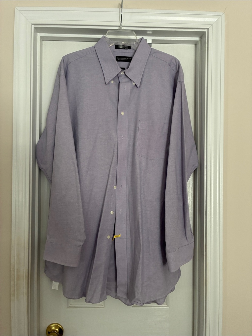 Men's 18.5 35-36 Tall Lavender Button-Down Dress Shirt - Christopher Hart